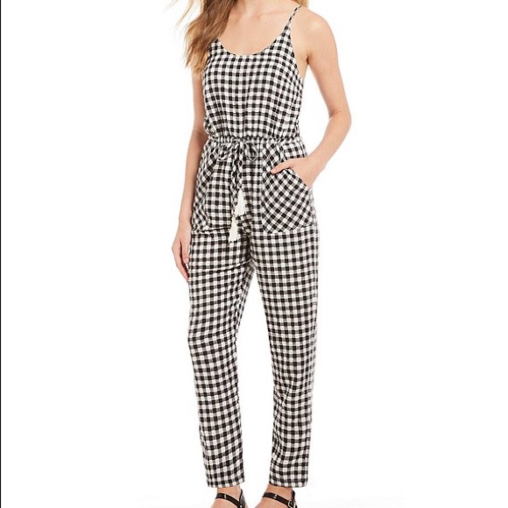 First Monday Gingham Tie Waist Jumpsuit🍀